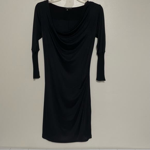THEORY Odettia Horoscope Black Silk Blend Jersey Dress Size P  Small - Picture 1 of 15